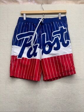 Pabst Blue ribbon | small Blue Red & Blue Men’s swim trunks shorts